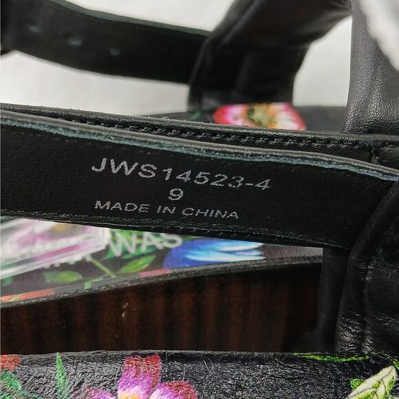 Johnny Was SZ 9 Double Band Sandal Floral Leather NEW $258 - Picture 8 of 10
